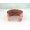 Very rustic fold formed copper cuff bracelet with braille "I am enough" Contracted Grade 2 Braille Perkins E-Z Read Slate.